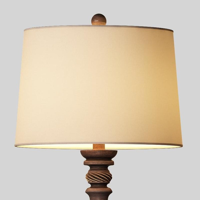 24'' Rustic Bronze Table Lamp Vintage 1-Light Reading Light with Drum Shade