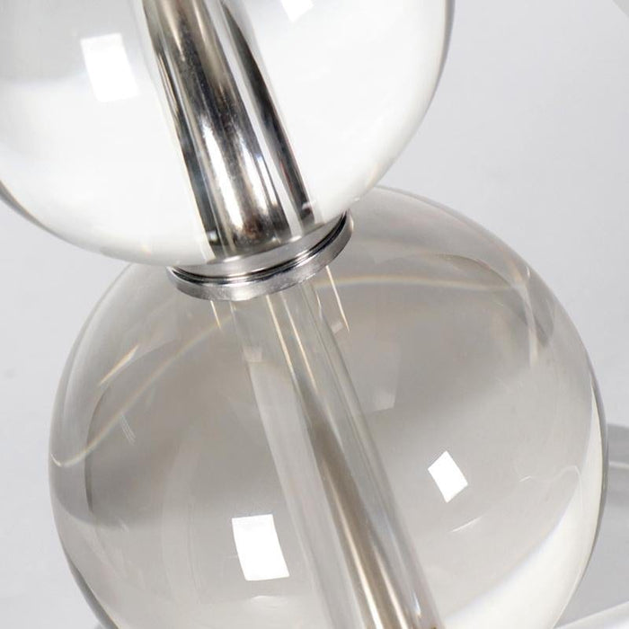 25-Inch H Crystal Bubble Table Lamp in Clear Night Light with Linen Shade