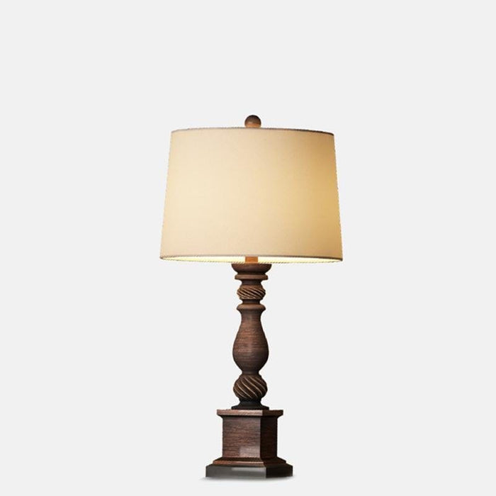 24'' Rustic Bronze Table Lamp Vintage 1-Light Reading Light with Drum Shade