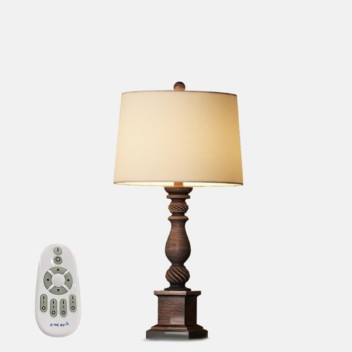 24'' Rustic Bronze Table Lamp Vintage 1-Light Reading Light with Drum Shade