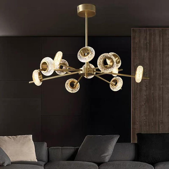 Electroplated Metal Crystal LED Gold Modern Chandeliers Ceiling Lights