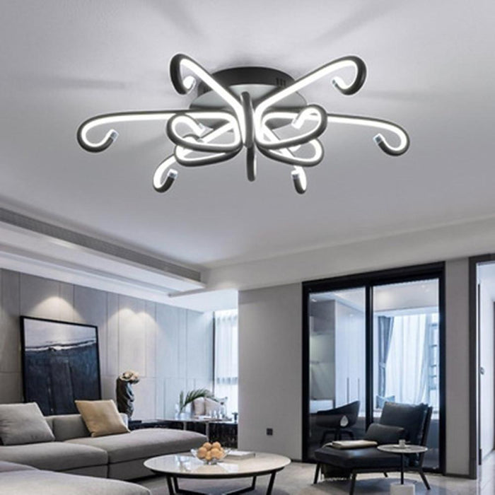 Curves Flush Mount Ceiling Light Modern Abstract LED Light