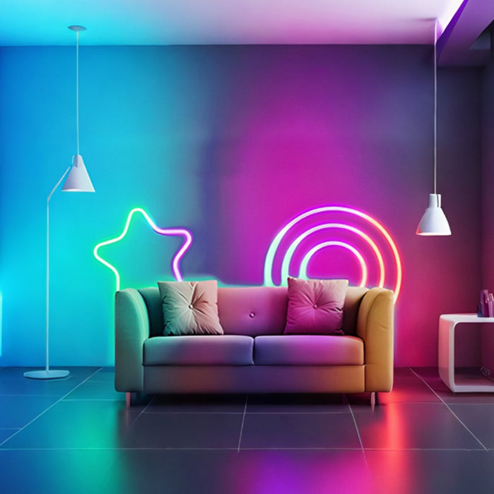 Flexible LED Neon Light Strip - DIY RGB Recessed Atmosphere Streamer - Smart Lighting Solution for Home