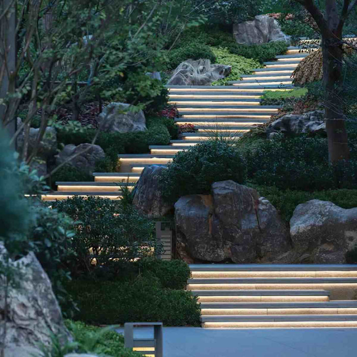 Flexible Recessed LED Strip Light, IP68 Waterproof, Outdoor Indoor Linear Accent for Stair/Garden/Patio, DC24V