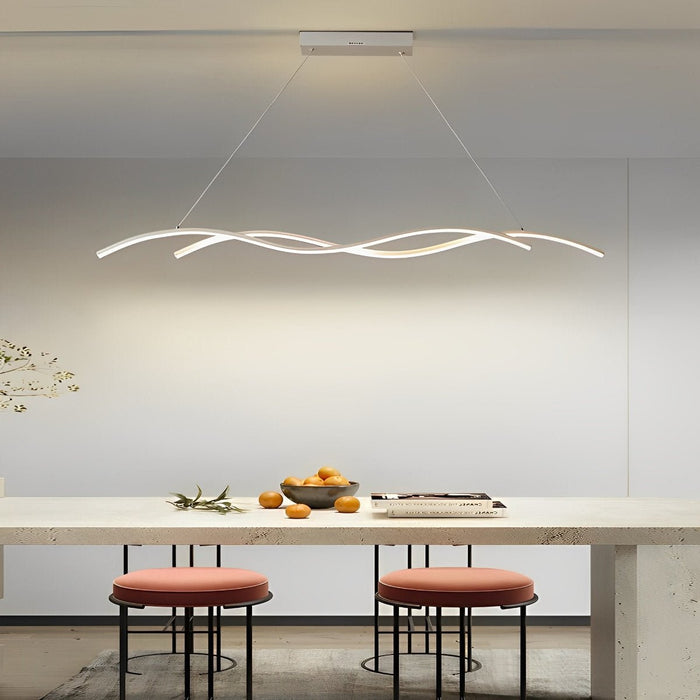 Double Wavy Hanging Ceiling Lamp - Modern Design, Unique Lighting Fixture, Contemporary Home Decor