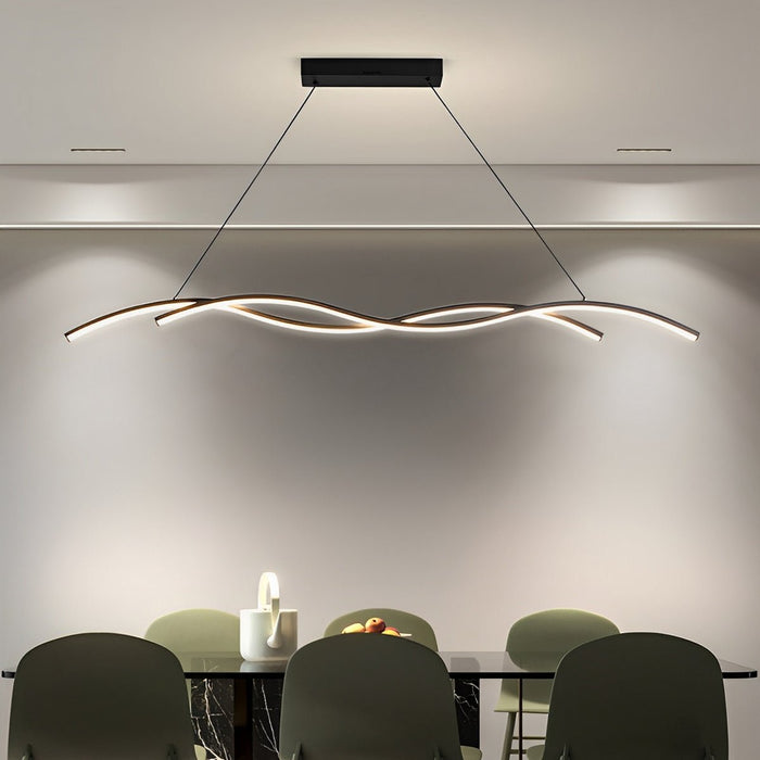 Double Wavy Hanging Ceiling Lamp - Modern Design, Unique Lighting Fixture, Contemporary Home Decor