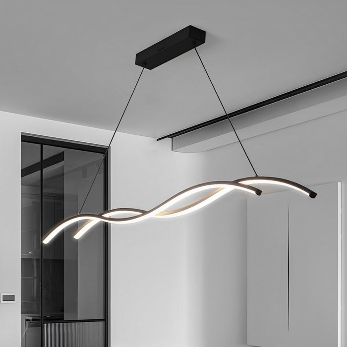 Double Wavy Hanging Ceiling Lamp - Modern Design, Unique Lighting Fixture, Contemporary Home Decor