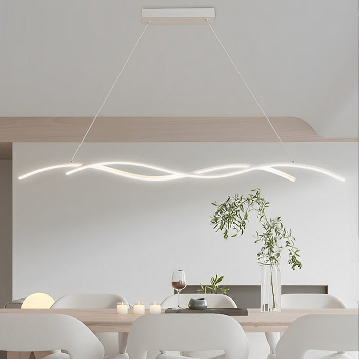 Double Wavy Hanging Ceiling Lamp - Modern Design, Unique Lighting Fixture, Contemporary Home Decor