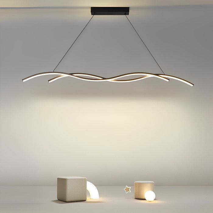 Double Wavy Hanging Ceiling Lamp - Modern Design, Unique Lighting Fixture, Contemporary Home Decor