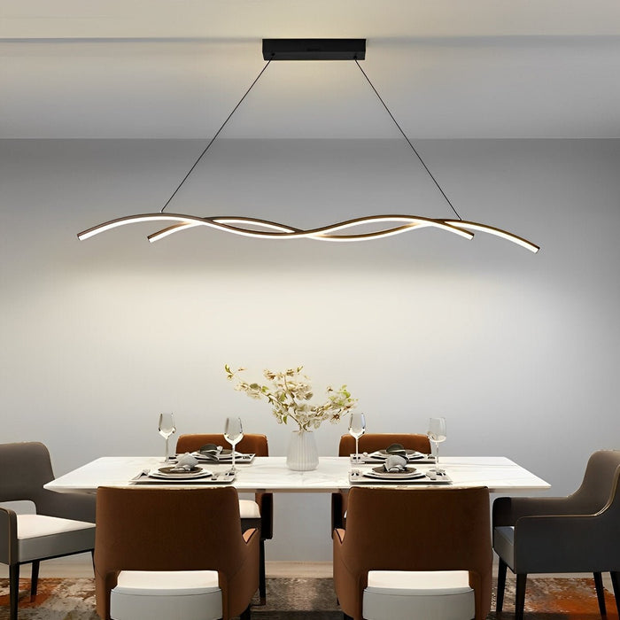 Double Wavy Hanging Ceiling Lamp - Modern Design, Unique Lighting Fixture, Contemporary Home Decor