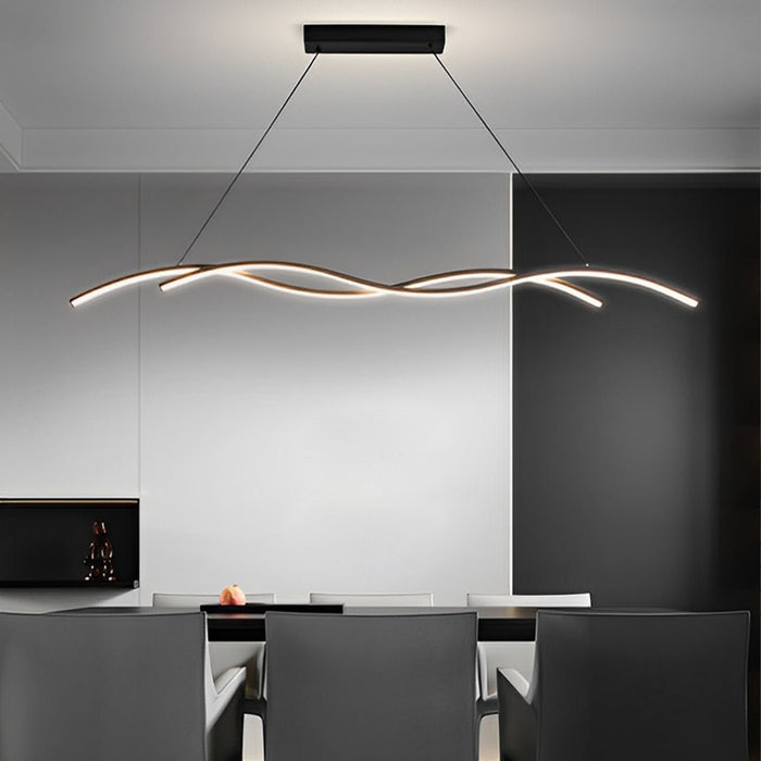 Double Wavy Hanging Ceiling Lamp - Modern Design, Unique Lighting Fixture, Contemporary Home Decor