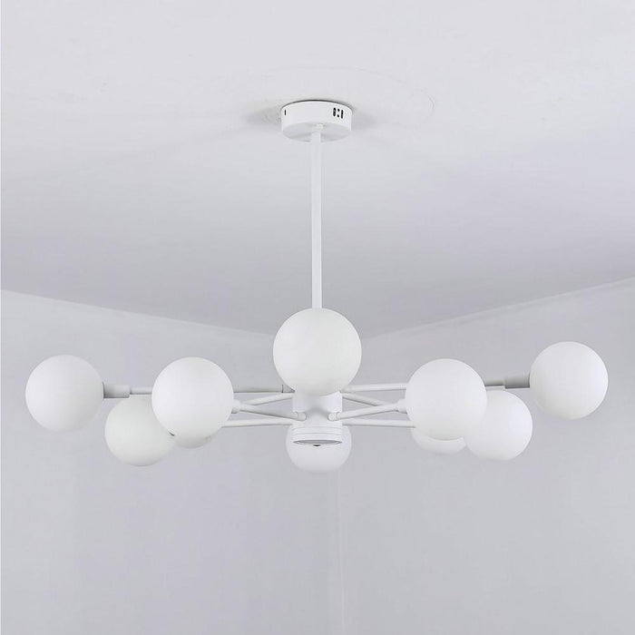 10-light Glass LED White Contemporary Chandeliers Hanging Lamp Pendant Light