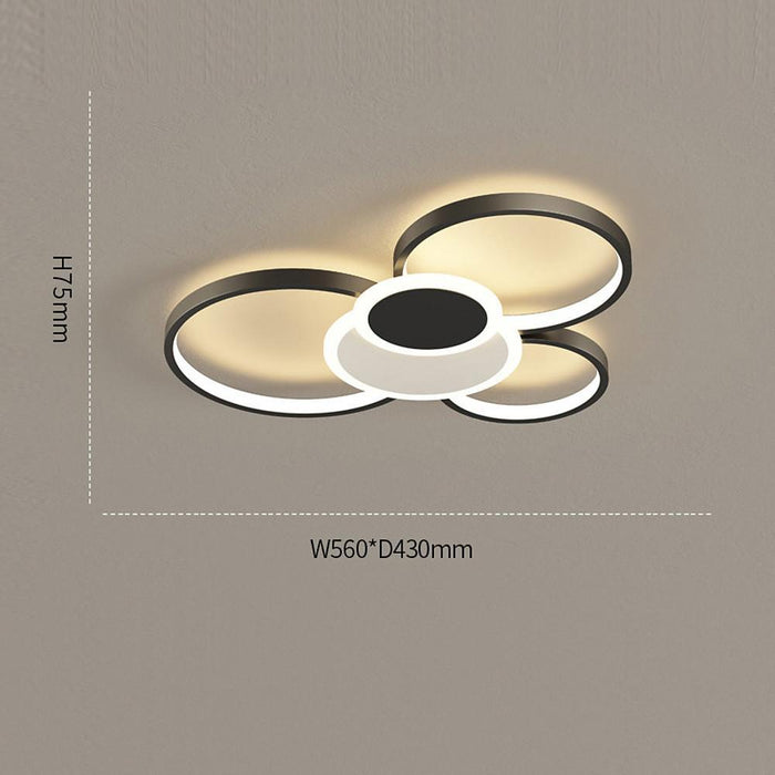 Circles Dimmable with Remote LED Modern Ceiling Lights Flush Mount Lighting