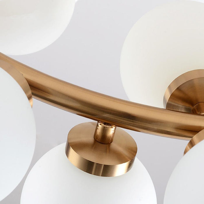Clustered Glass Globe Design Electroplated Metal LED Modern Chandeliers