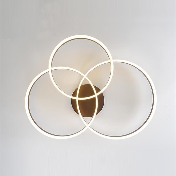 Metal Acrylic Ringed Large Flush Mount Ceiling Light with 3 Adjustable LED Lights