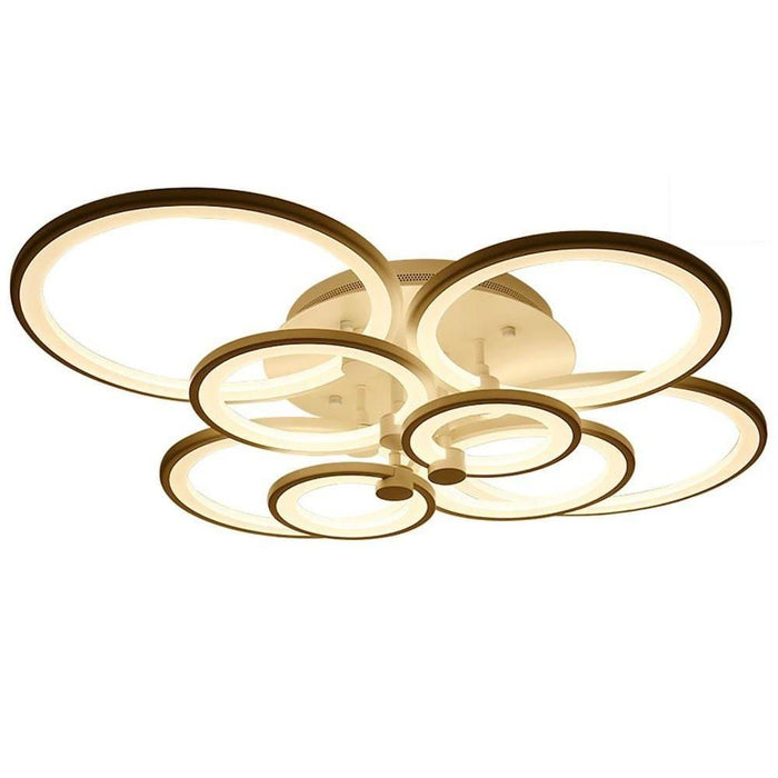White/Black Acrylic Overlapping Rings LED Semi Flush Mount Ceiling Light