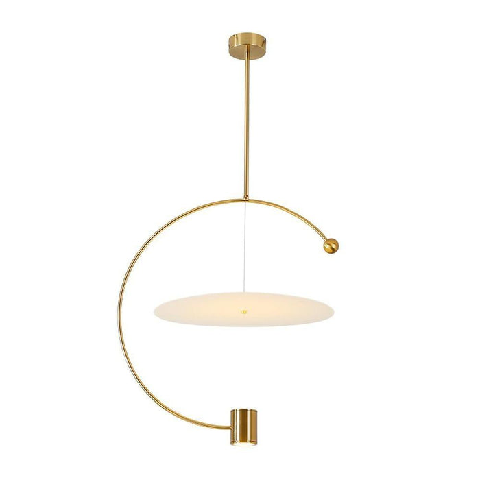 Electroplated Metal Semi Circular LED Gold Nordic Pendant Lighting