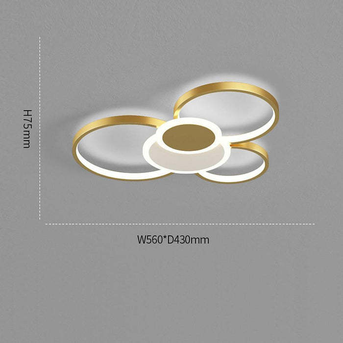Circles Dimmable with Remote LED Modern Ceiling Lights Flush Mount Lighting