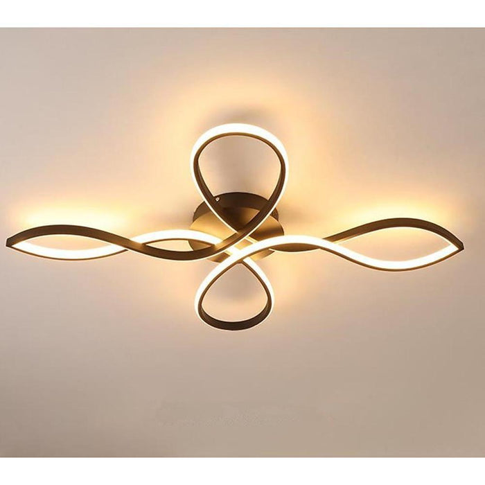 Wave Flower Shaped Dimmable LED Modern Ceiling Lights Flush Mount Lighting