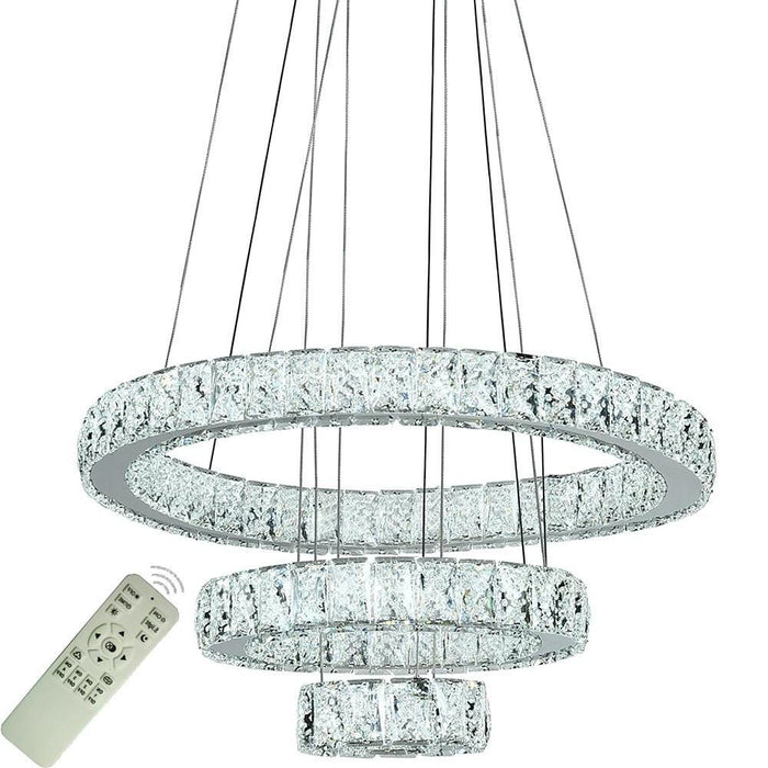 3 Circles Design Electroplated Crystal Dimmable LED Modern Chandeliers