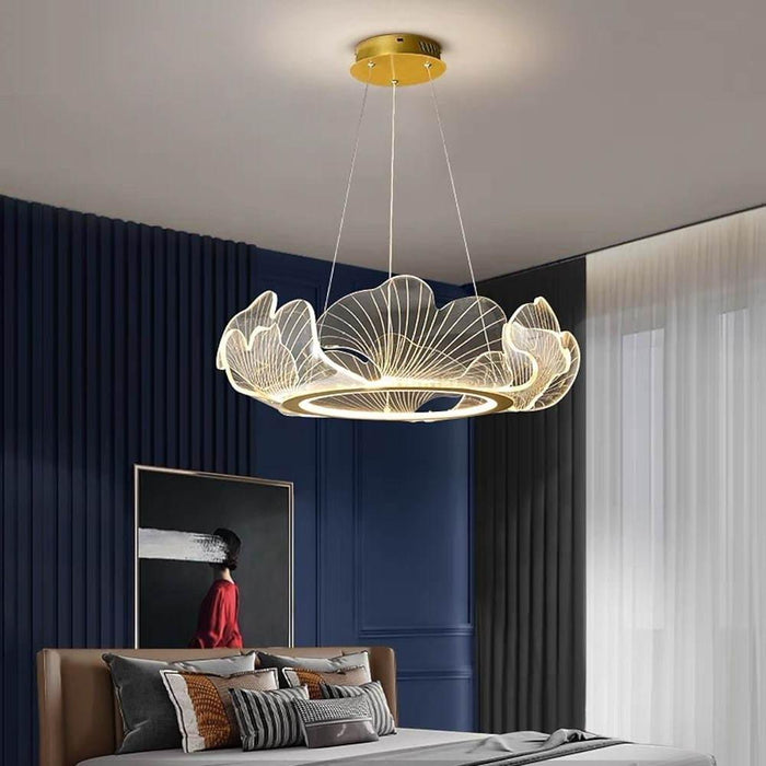 Novelty Iron Sea Chandelier - Gold Finish. 33'' Wide. LED Lighting