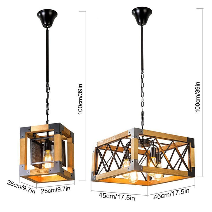Linear Rectangle Wood Chandelier Gazebo Chandelier for Kitchen Dining Room