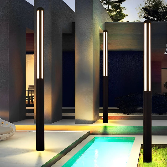 Modern Minimalist Outdoor Post Light, LED Pathway Lighting, IP65 Waterproof, Aluminum Black for Garden/Driveway/Landscape
