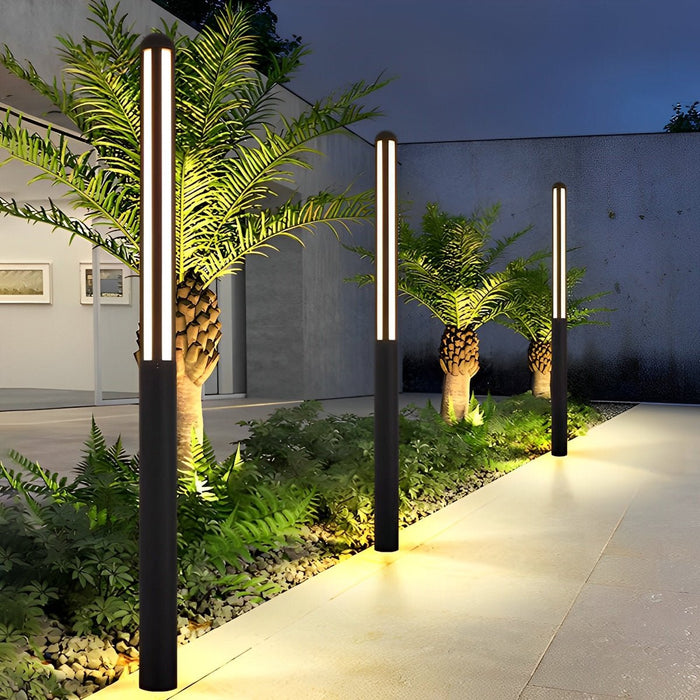 Modern Minimalist Outdoor Post Light, LED Pathway Lighting, IP65 Waterproof, Aluminum Black for Garden/Driveway/Landscape