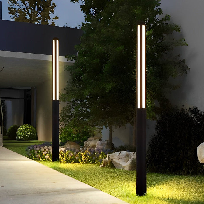 Modern Minimalist Outdoor Post Light, LED Pathway Lighting, IP65 Waterproof, Aluminum Black for Garden/Driveway/Landscape