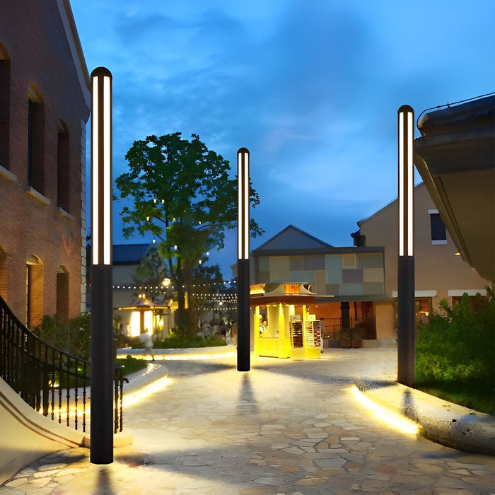 Modern Minimalist Outdoor Post Light, LED Pathway Lighting, IP65 Waterproof, Aluminum Black for Garden/Driveway/Landscape