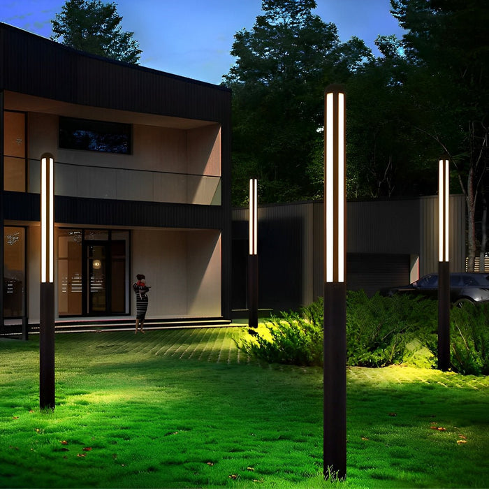 Modern Minimalist Outdoor Post Light, LED Pathway Lighting, IP65 Waterproof, Aluminum Black for Garden/Driveway/Landscape