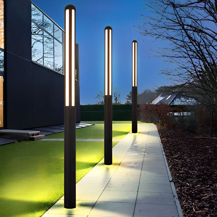 Modern Minimalist Outdoor Post Light, LED Pathway Lighting, IP65 Waterproof, Aluminum Black for Garden/Driveway/Landscape