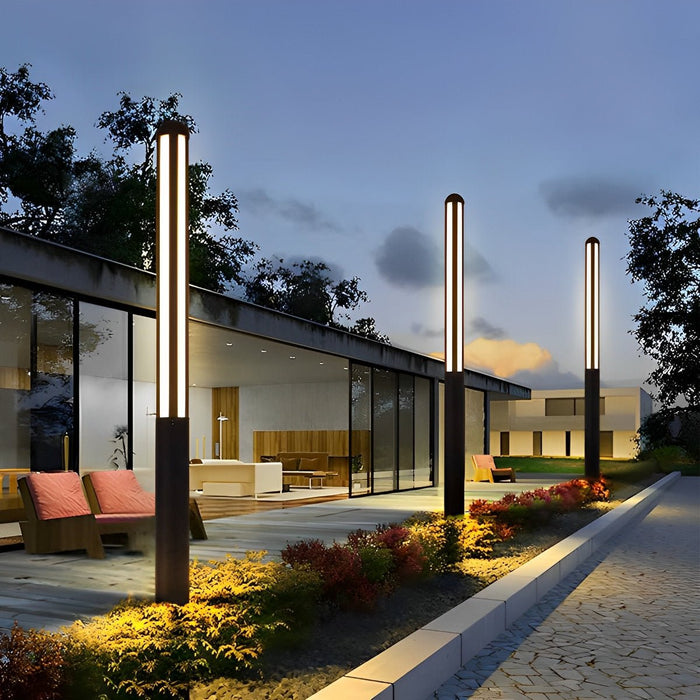Modern Minimalist Outdoor Post Light, LED Pathway Lighting, IP65 Waterproof, Aluminum Black for Garden/Driveway/Landscape