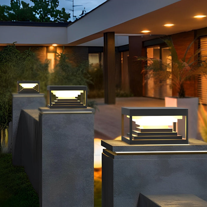 Square Solar Post Cap Light - Outdoor Garden Deck Fence Lighting, Waterproof LED