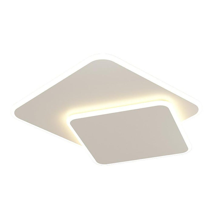 2 Square Metal Offset Flush Mounted Lights LED Bedroom Ceiling Lights