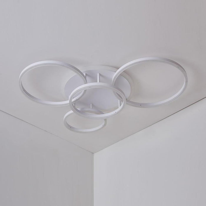 4 Circle Dimmable with Remote LED Modern Flush Mount Ceiling Light Fixtures