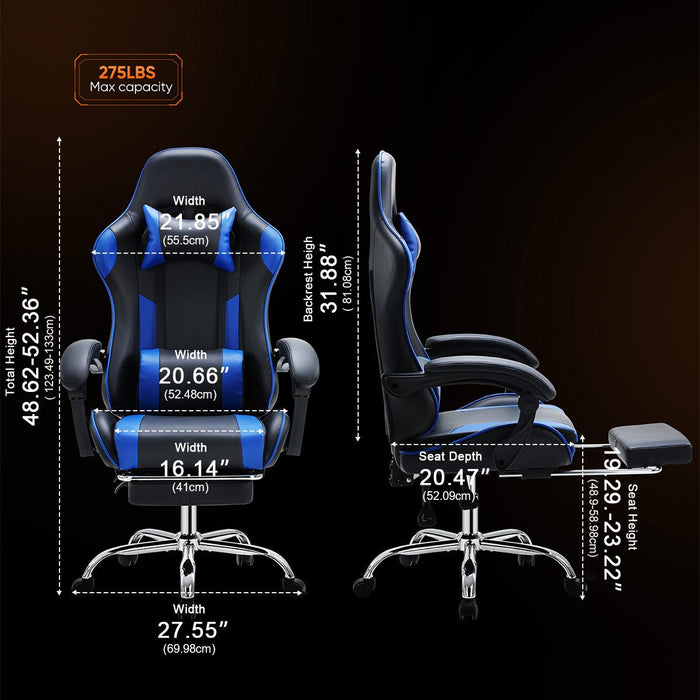 Gaming Chair, Ergonomic Computer Desk Chair with Footrest, Lumbar Support, Headrest, Recliner for Gaming/Office