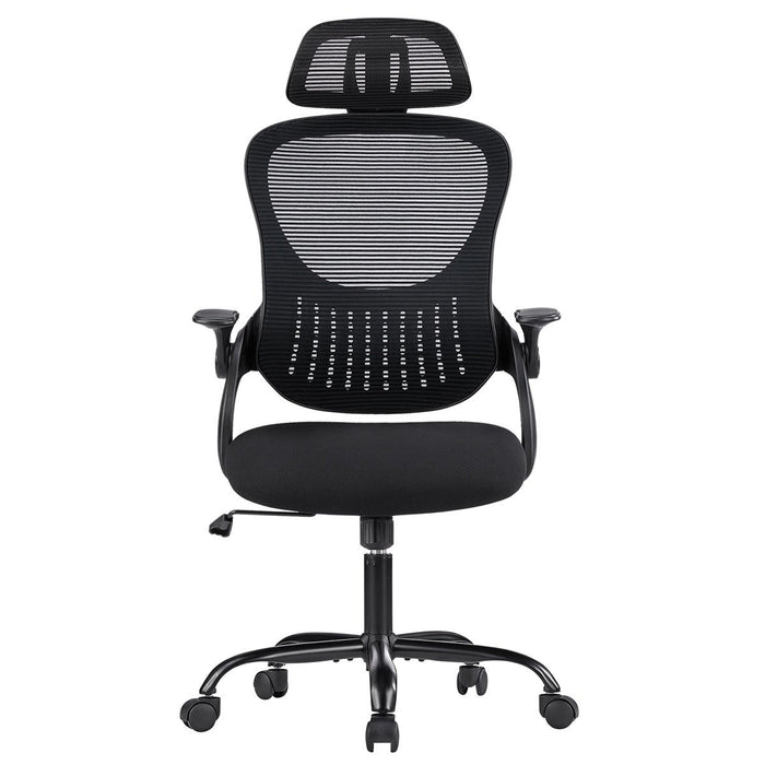Ergonomic Swivel Mesh Office Chair - Computer Desk Task Seating, Adjustable Headrest/Armrests - 360 Degree Rotation