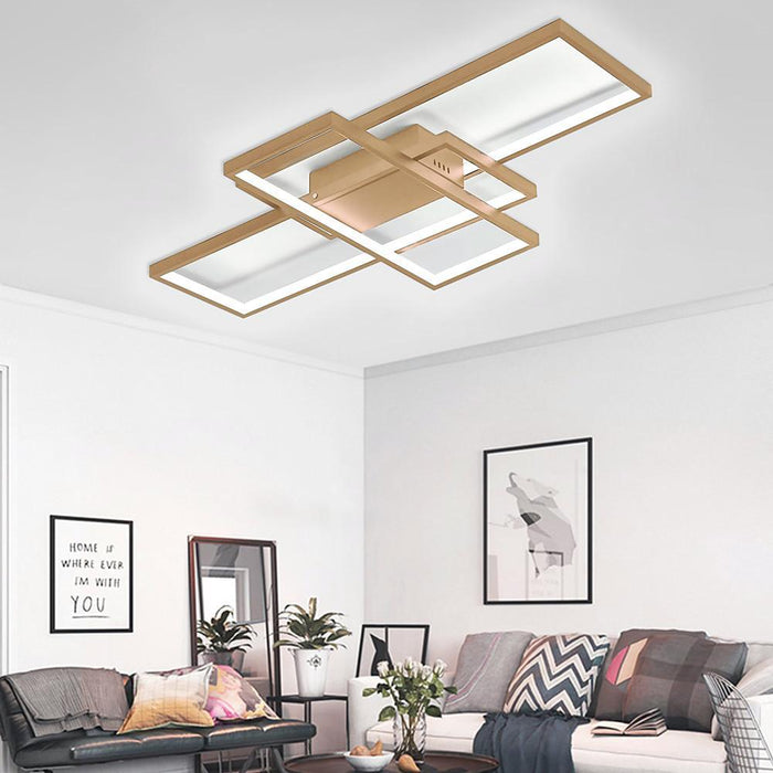 Display Of Rectangles Abstract LED Flush Mount Ceiling Lights for Bedroom