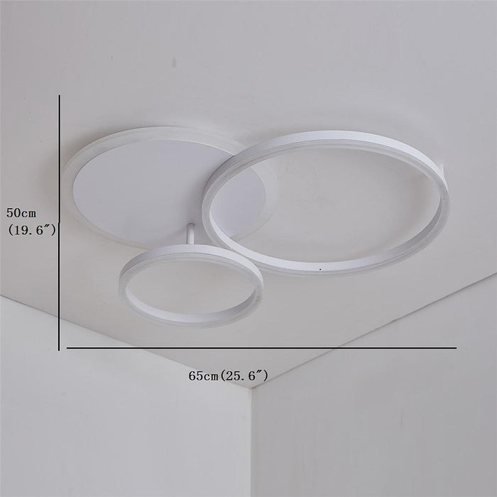 3-Layers LED Modern Circle Flush Mount Light - 3-Color Dimmable. 26x20