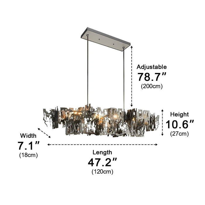 Post-Modern LED Dining Room Chandelier - Hollow Hardware Frame, Polished Finish, Hardwired Ceiling Light