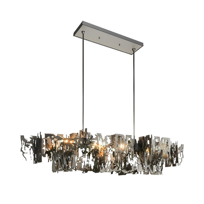 Post-Modern LED Dining Room Chandelier - Hollow Hardware Frame, Polished Finish, Hardwired Ceiling Light
