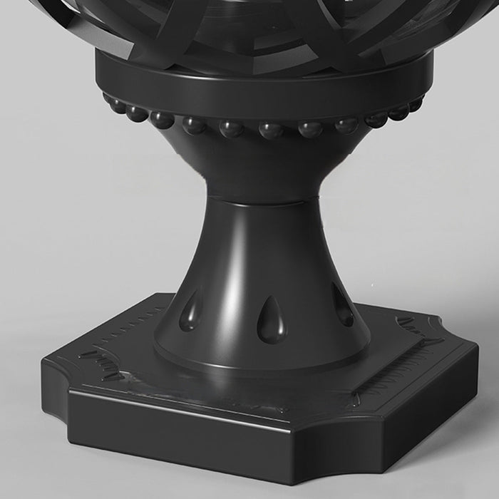 Waterproof Outdoor Post Light, Round Glass Globe, Farmhouse Fence Pillar Light for Patio/Yard