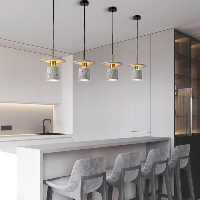 Circle Cylinder Electroplated Metal LED Modern Pendant Lighting Island Lights
