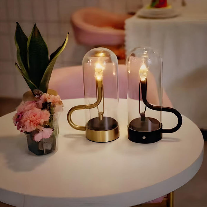 Flame Water Drop Table Lamp - USB Rechargeable, Portable Night Light for Bedroom, Bar, Indoor Decor
