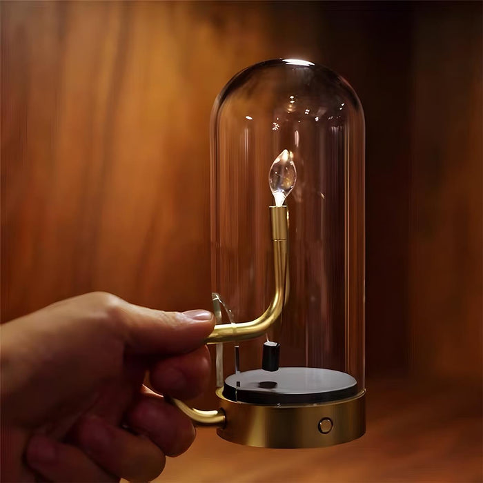 Flame Water Drop Table Lamp - USB Rechargeable, Portable Night Light for Bedroom, Bar, Indoor Decor