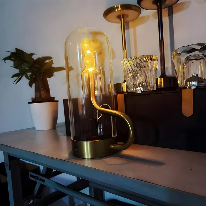 Flame Water Drop Table Lamp - USB Rechargeable, Portable Night Light for Bedroom, Bar, Indoor Decor