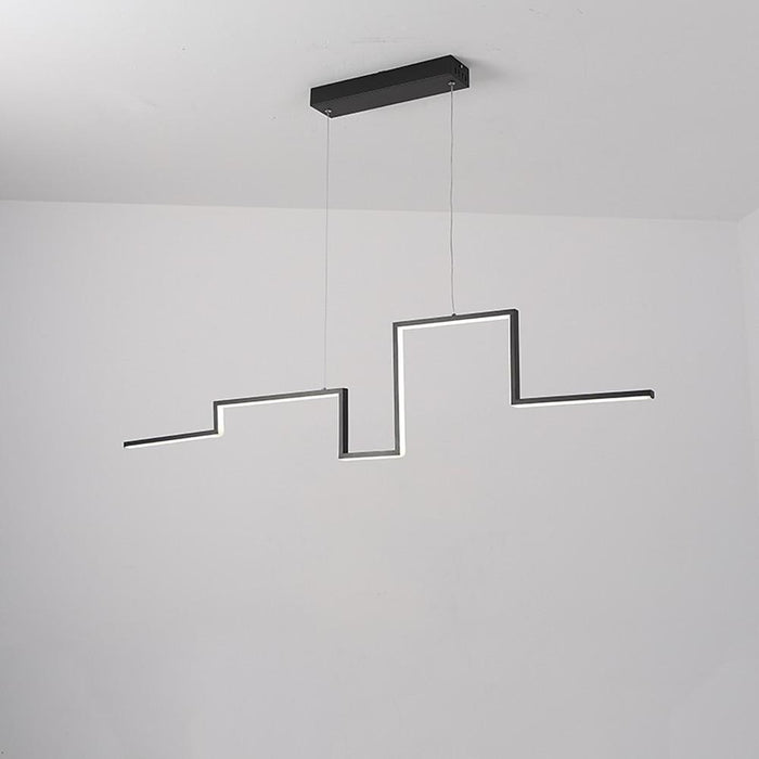 Modern Abstract Line Design Hallway Chandelier Metal PVC Island Ceiling Light