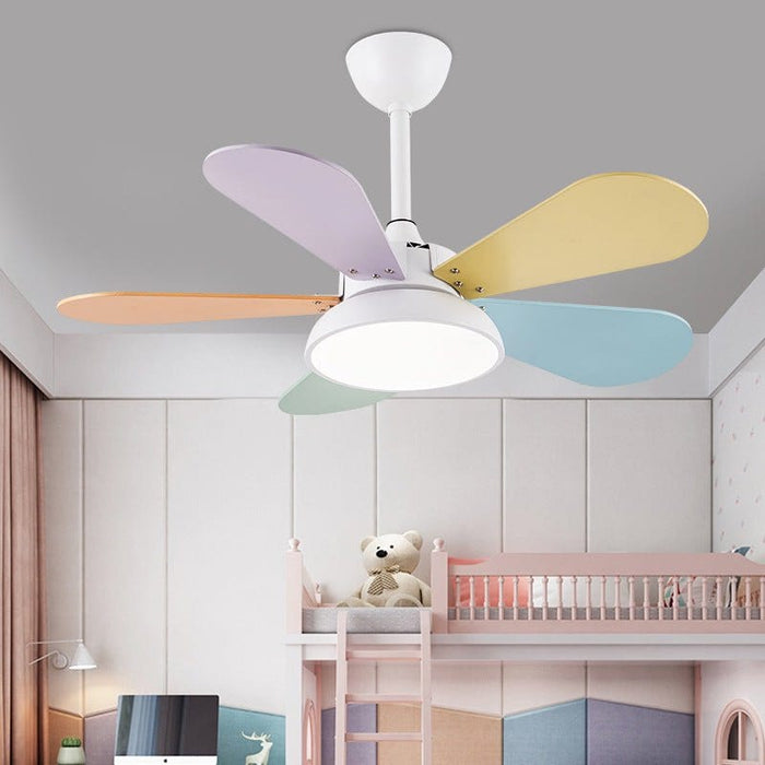 Flower Shaped Kids Ceiling Fans with Light for bedroom