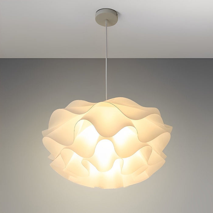 Flower-Shaped LED Pendant Light - Modern White Petal Ceiling Fixture for Kitchen Island / Dining Room